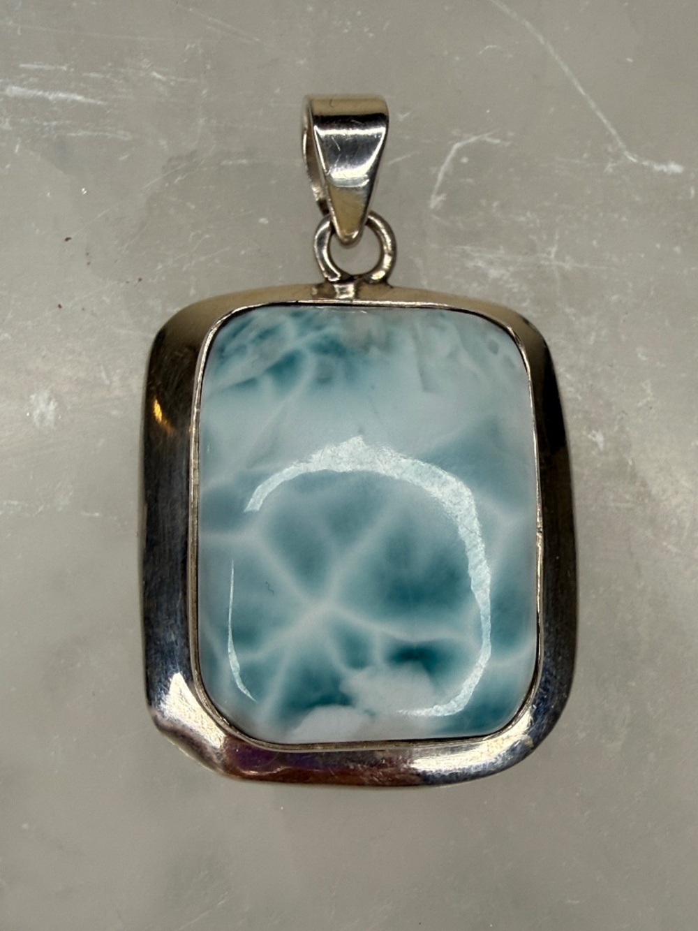 Larimar 925 Sterling Silver Pendant